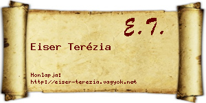 Eiser Terézia névjegykártya